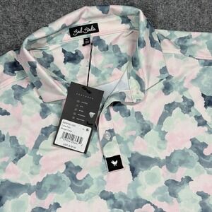 Bad Birdie Mens XL Mirage Oasis Camo Golf Polo Shirt 4 Way Stretch